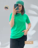 تیشرت زنانه نخ پنبه لاو کد 1936