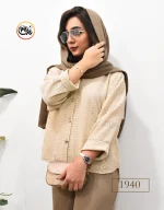 مانتو زنانه استین پاکتی کد 1940 - Image 4
