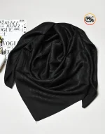 روسری مشکی ابریشم ژاکارد آستک کد 1948 - Image 4