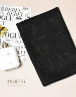 روسری مشکی ابریشم ژاکارد آستک کد 1948 - Image 19