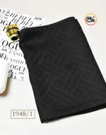 روسری مشکی ابریشم ژاکارد آستک کد 1948 - Image 5
