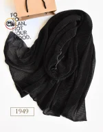 شال مشکی لمه شنی کد 1949 - Image 3