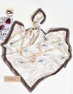 مینی اسکارف طرحدار قهوه ای کد 1960 - Image 9