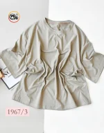 تی شرت زنانه باکسی بیسیک رنگی کد 1967 - Image 9